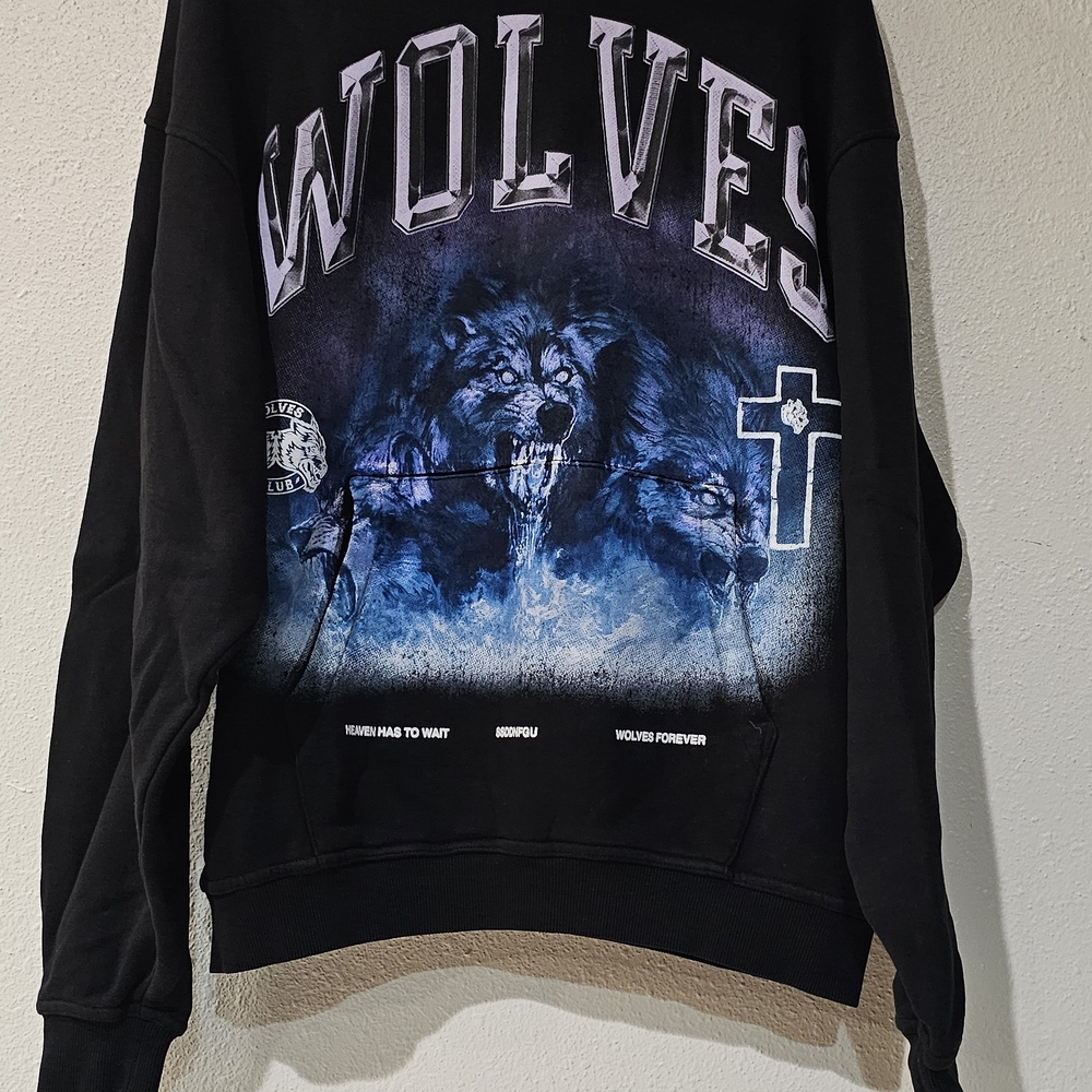 Darc Sport Black Wolves Graphic Crewneck Hoodie